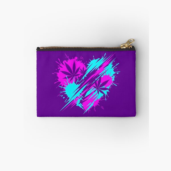 Item preview, Neon Stoner Splatter Heart Cannabis Art 2026 designed and sold by MarCinu Art.