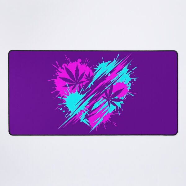 Item preview, Neon Stoner Splatter Heart Cannabis Art 2026 designed and sold by MarCinu Art.