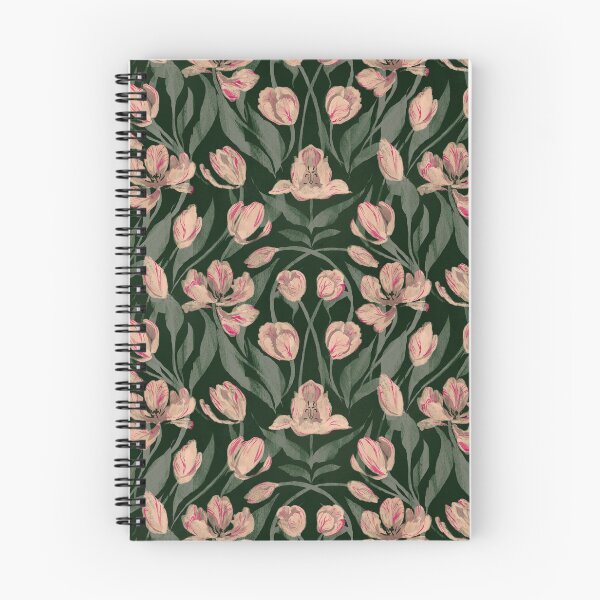 Item preview, Moody Dark Green Variegated Tulip Botanical Heritage Floral designed and sold by LolaveeCreative.