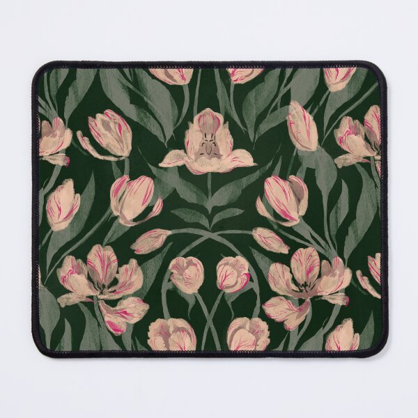 Item preview, Moody Dark Green Variegated Tulip Botanical Heritage Floral designed and sold by LolaveeCreative.