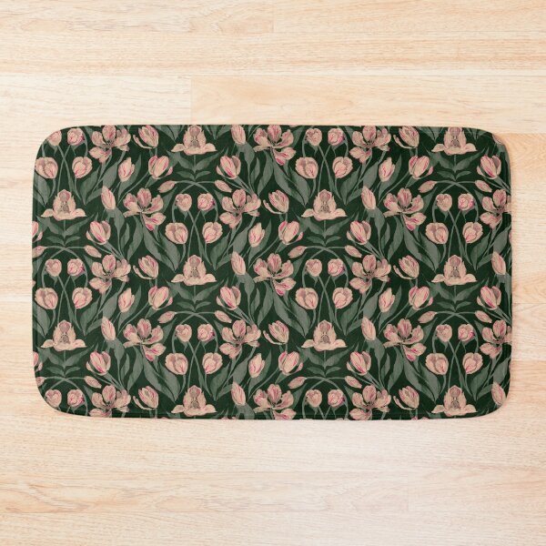 Item preview, Moody Dark Green Variegated Tulip Botanical Heritage Floral designed and sold by LolaveeCreative.