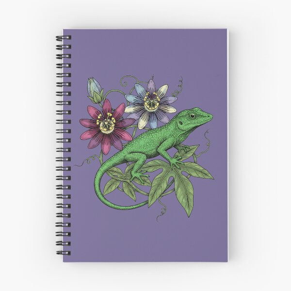 Item preview, Anole Lizard with Passionflower Vines designed and sold by BirdsnStuff.
