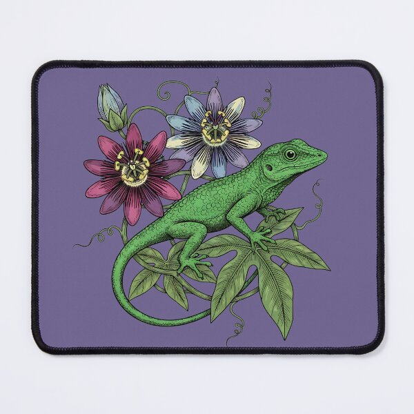 Item preview, Anole Lizard with Passionflower Vines designed and sold by BirdsnStuff.