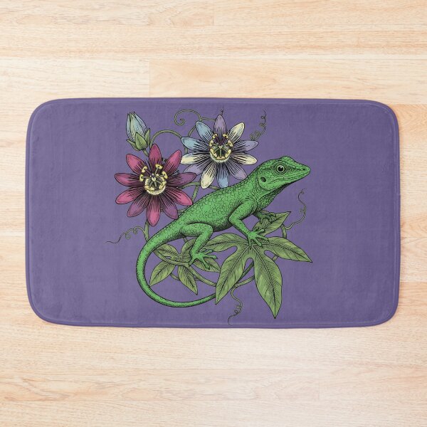 Item preview, Anole Lizard with Passionflower Vines designed and sold by BirdsnStuff.