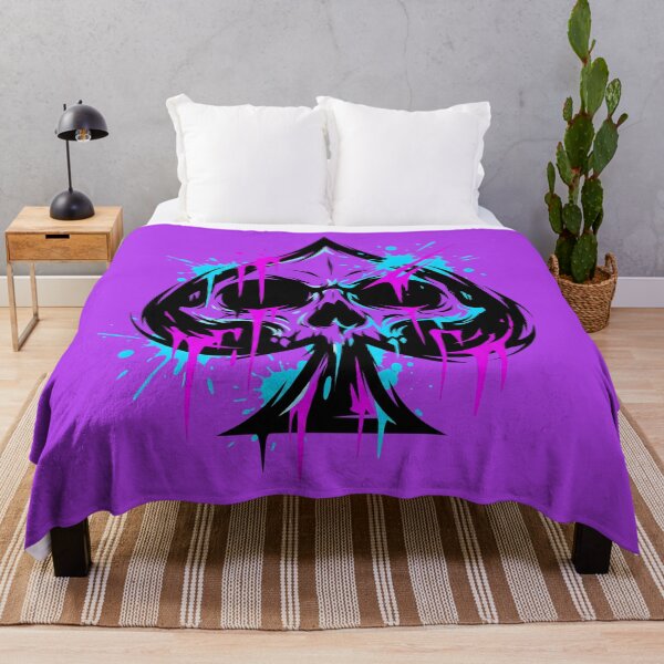Item preview, Ace of Spades Skull Neon Splatter Grunge designed and sold by MarCinu Art.