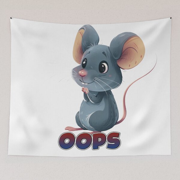 Item preview, Street Mouse Soft Chaos Collection – OOPS Cute Sarcastic Mouse Meme  designed and sold by MiraLumeStudio.