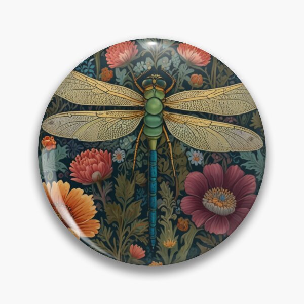 Artikelvorschau, Elegante Vintage-Libellenkunst, Herbstrot, Orange, Magenta, Herbstblumen entworfen und verkauft von hollycooper.