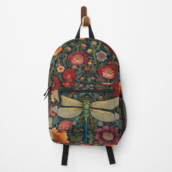 Artikelvorschau, Elegante Vintage-Libellenkunst, Herbstrot, Orange, Magenta, Herbstblumen entworfen und verkauft von hollycooper.