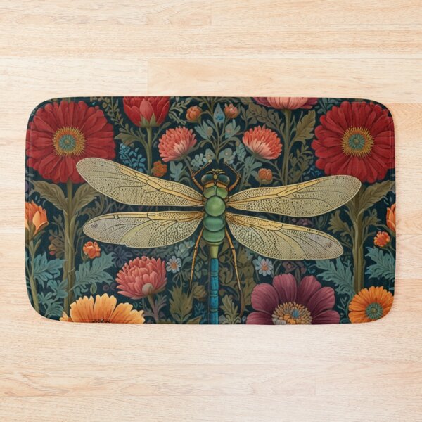 Artikelvorschau, Elegante Vintage-Libellenkunst, Herbstrot, Orange, Magenta, Herbstblumen entworfen und verkauft von hollycooper.