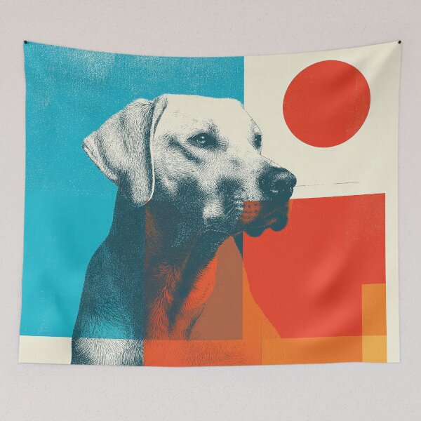 Item preview, Labrador Dog Art Geometric Print Modern Pet Portrait Wall Decor designed and sold by PhantomPaper.
