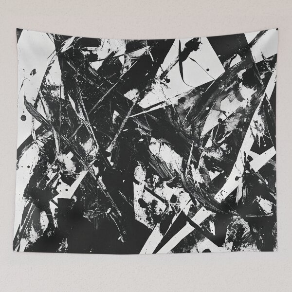 Item preview, Chaos Theory - Black and White Abstract Expressionist Brushwork designed and sold by Caspereickeart.