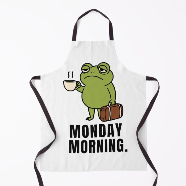 Item preview, Monday Morning Frog – Funny Tired Coffee Work Frog Illustration designed and sold by JustFunnyStuff.