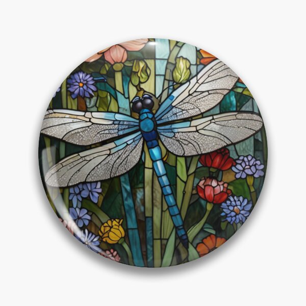 Artikelvorschau, Vintage Jugendstil, böhmische Glasmalerei, Libellenkunst, Blumengarten entworfen und verkauft von hollycooper.