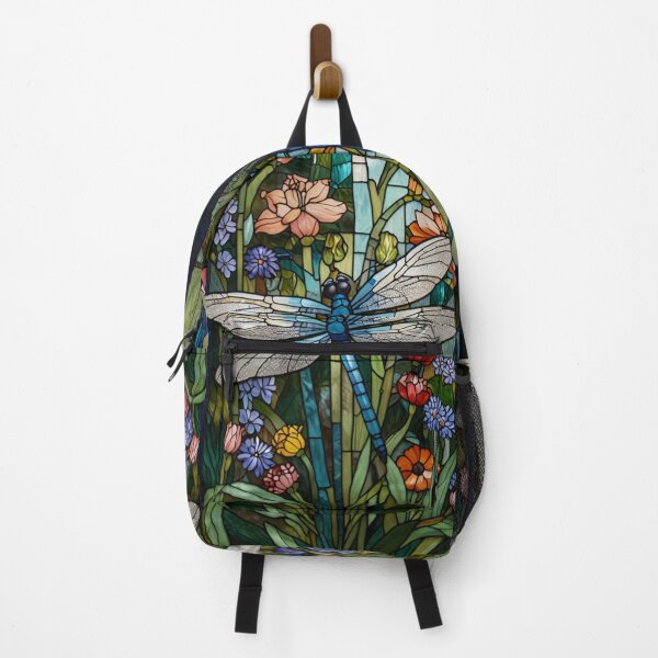 Artikelvorschau, Vintage Jugendstil, böhmische Glasmalerei, Libellenkunst, Blumengarten entworfen und verkauft von hollycooper.