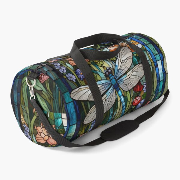 Item preview, Vintage art nouveau bohemian stain glass dragonfly art floral garden  designed and sold by hollycooper.