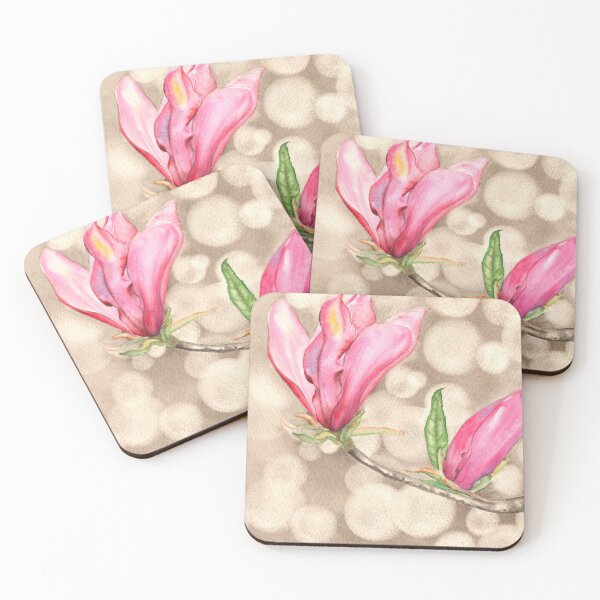 Item preview, Watercolur Magnolias with soft bokeh background designed and sold by Yarlseri.