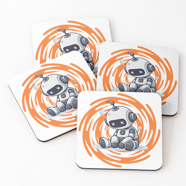 Item preview, Tired Robot – Low Energy Mood Illustration designed and sold by CraftDigitPrint.
