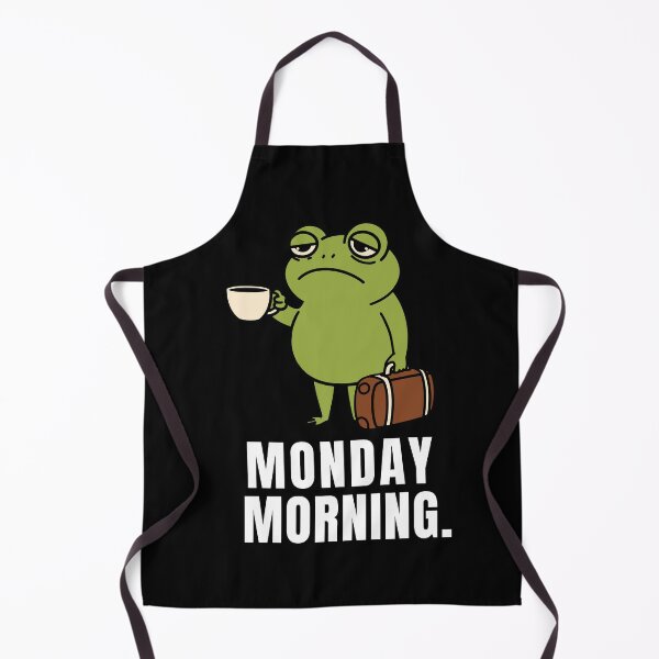 Item preview, Monday Morning Frog – Funny Tired Coffee Work Frog Illustration designed and sold by JustFunnyStuff.