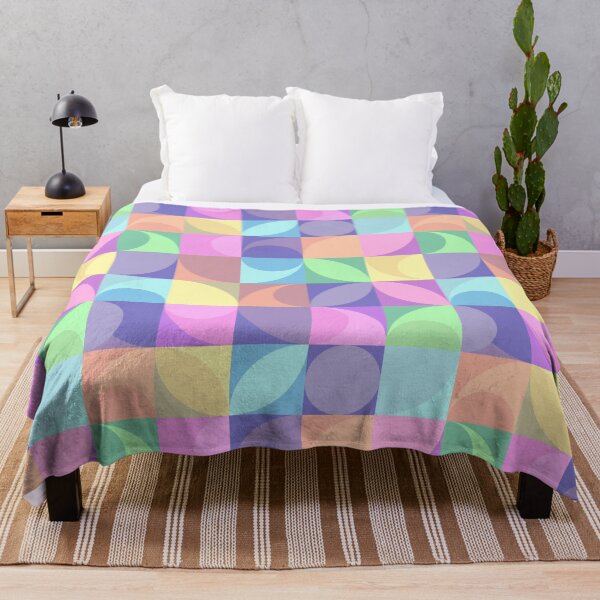 Item preview, Pastel Geo Circle — Retro Rainbow Cozy Home Décor designed and sold by BeaconMarketing.
