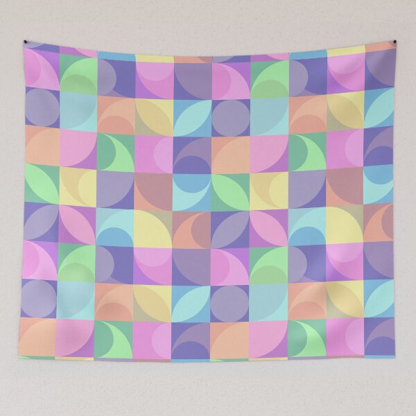 Item preview, Pastel Geo Circle — Retro Rainbow Cozy Home Décor designed and sold by BeaconMarketing.