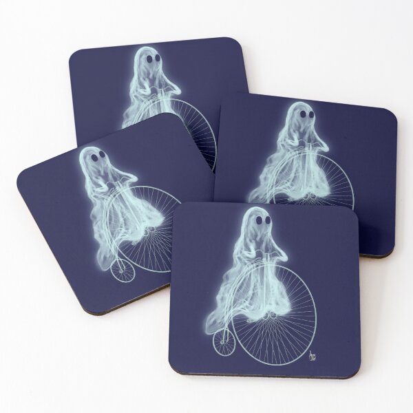 Item preview, Sheet Ghost on a Penny Farthing designed and sold by AnneOther.