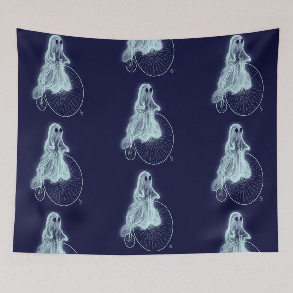 Item preview, Sheet Ghost on a Penny Farthing designed and sold by AnneOther.