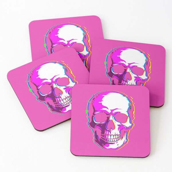 Item preview, Glitch Skull Cyberpunk Neon Distortion Art designed and sold by MarCinu Art.
