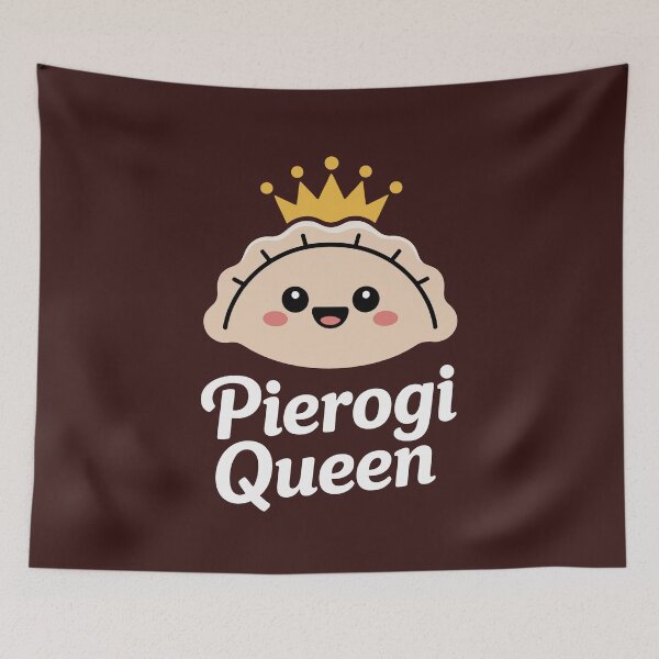 Item preview, Pierogi Queen – Cute Kawaii Dumpling with Crown designed and sold by PrintAtelier.