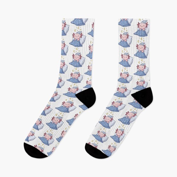Item preview, Kawaii Sleeping Axolotl in Nightcap and Blanket designed and sold by Divinedesignbydulce.