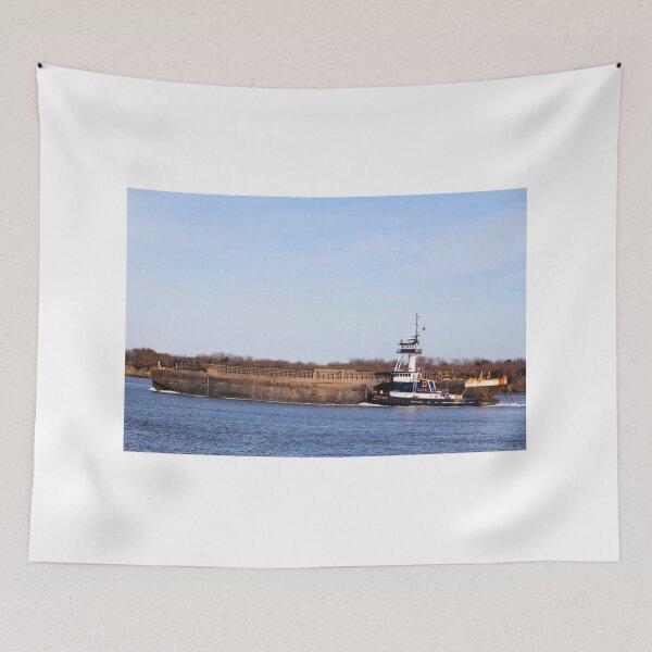 Item preview, Tugboat and Barge on the River designed and sold by Cynthia48.