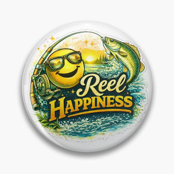 Item preview, Reel Happiness – Funny Fishing Pun Happiness Design designed and sold by SVALANART.