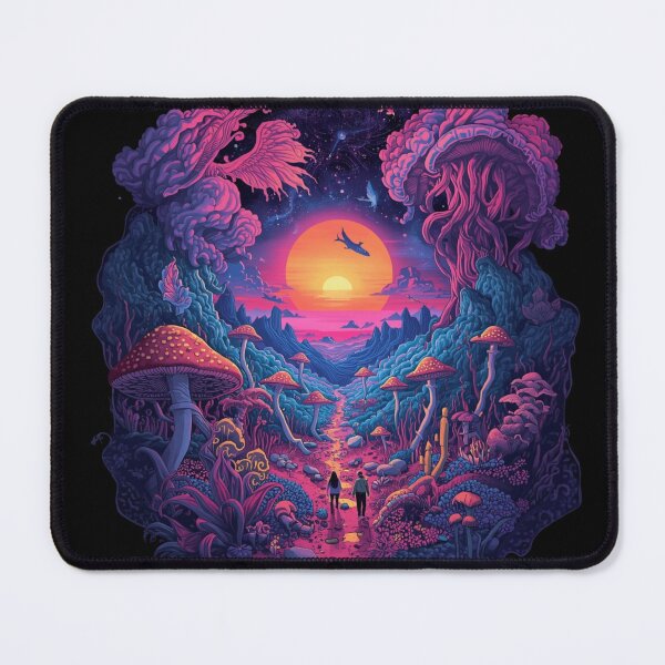 Item preview, Psychedelic Dream Forest Landscape – Neon Surreal Visionary Art designed and sold by PLUSHIWORLDtm.