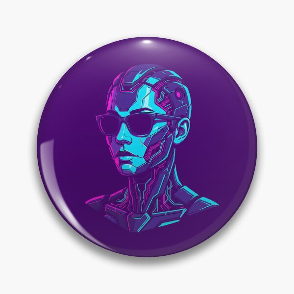 Artikelvorschau, Neon Cyberpunk Android Sonnenbrille Synthwave entworfen und verkauft von MarCinu Art.