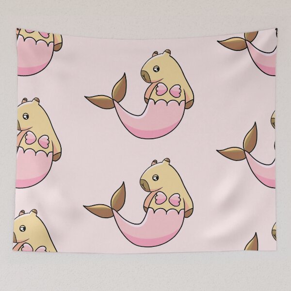 Item preview, Cute Kawaii Capybara With a Mermaid Tail (Once Upon a Capybara). designed and sold by Hannahi8.