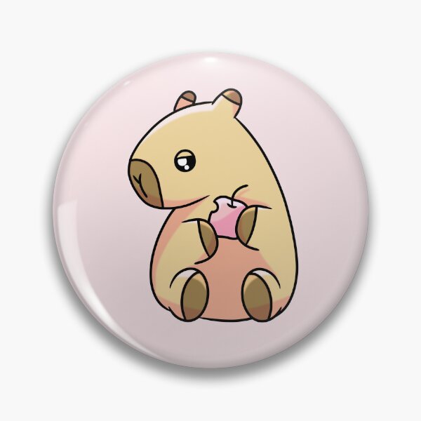 Item preview, Cute Kawaii Capybara Holding a Bitten Apple (Once Upon a Capybara). designed and sold by Hannahi8.