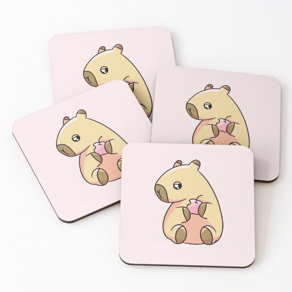 Item preview, Cute Kawaii Capybara Holding a Bitten Apple (Once Upon a Capybara). designed and sold by Hannahi8.