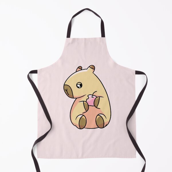 Item preview, Cute Kawaii Capybara Holding a Bitten Apple (Once Upon a Capybara). designed and sold by Hannahi8.