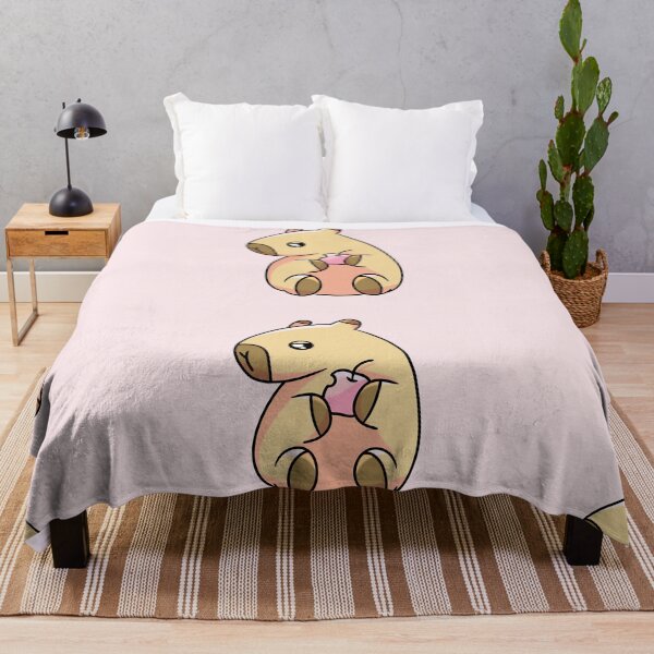 Item preview, Cute Kawaii Capybara Holding a Bitten Apple (Once Upon a Capybara). designed and sold by Hannahi8.
