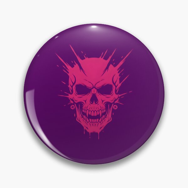 Item preview, Neon Pink Skull Cyberpunk Splatter Grunge designed and sold by MarCinu Art.