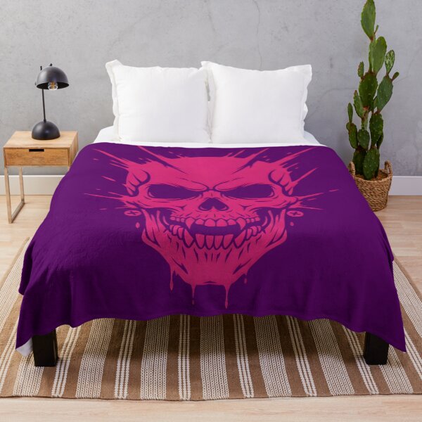 Item preview, Neon Pink Skull Cyberpunk Splatter Grunge designed and sold by MarCinu Art.
