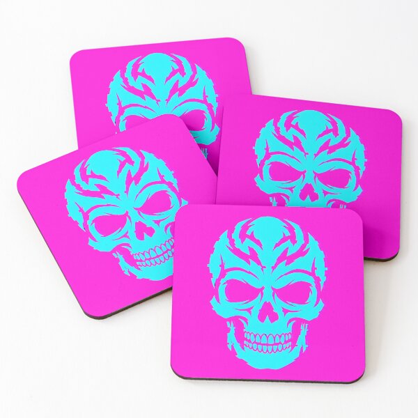 Item preview, Cyberpunk Glitch Skull Neon Tribal 2026 designed and sold by MarCinu Art.