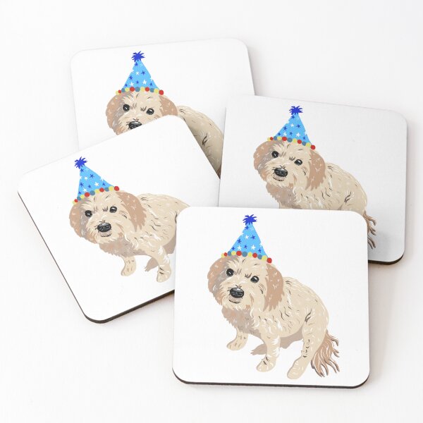Item preview, Golden Doodle Dog in Party Hat designed and sold by Spotted Doodles.