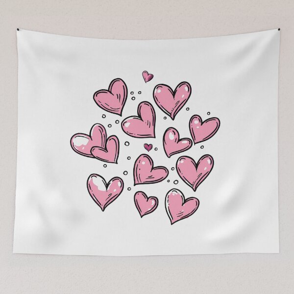 Item preview, Pink Bubble Hearts Saint Valentine's Day - Cute Glossy Doodle Love Cluster Art Print designed and sold by DesignArtist.ia.