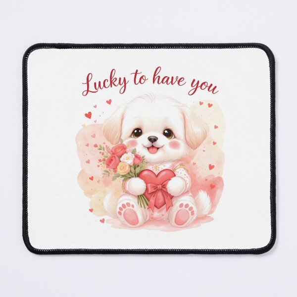Item preview, Maltese Puppy - Lucky To Have You Watercolor designed and sold by Kedspicedesign.