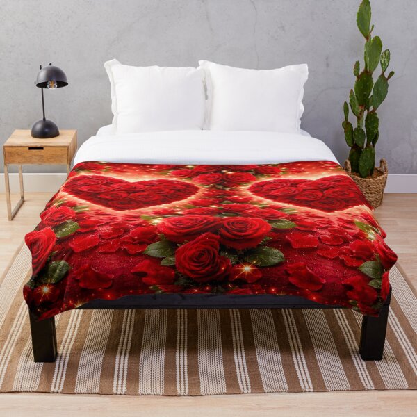 Item preview, Eternal Love: Red Rose Heart with Sparkling Petals designed and sold by Dreamy Armine Art.