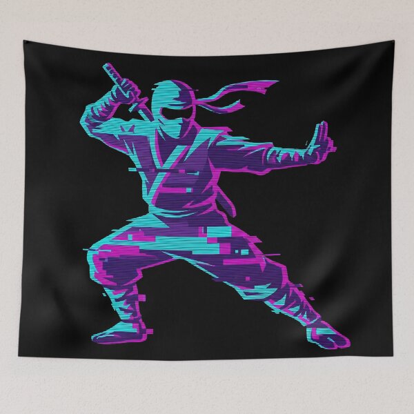 Item preview, Cyberpunk Ninja Glitch Neon Samurai 2026 designed and sold by MarCinu Art.
