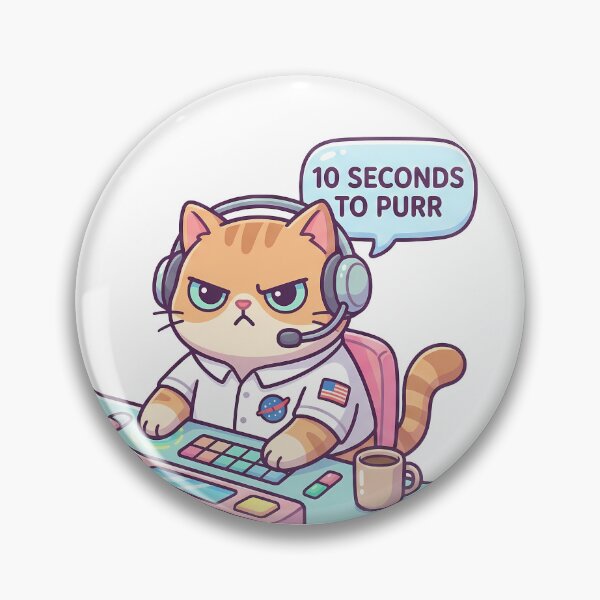 Item preview, Space Cat Mission Control - 10 Seconds To Purr designed and sold by LazyOrbitStudio.