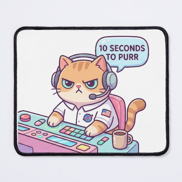 Item preview, Space Cat Mission Control - 10 Seconds To Purr designed and sold by LazyOrbitStudio.