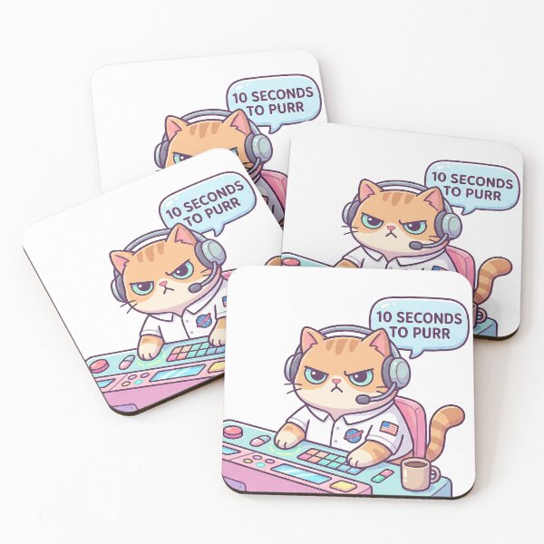 Item preview, Space Cat Mission Control - 10 Seconds To Purr designed and sold by LazyOrbitStudio.