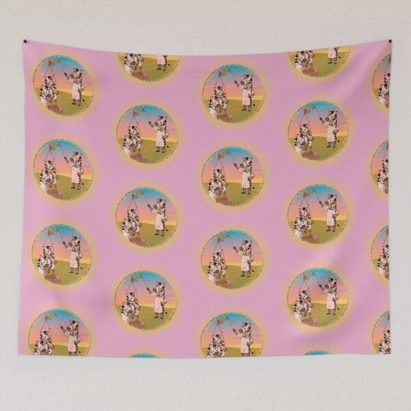 Item preview, Zebra Family Flying Kites Picnic warm pastel retro designed and sold by ZebraDazzleDesigns.